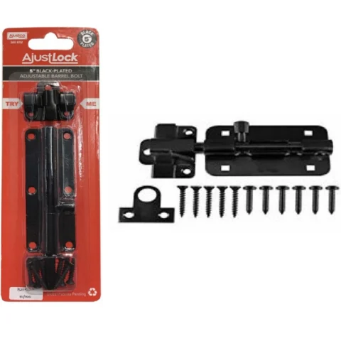 Ajustlock 5" Black-Plated Adjustable Barrel Bolt