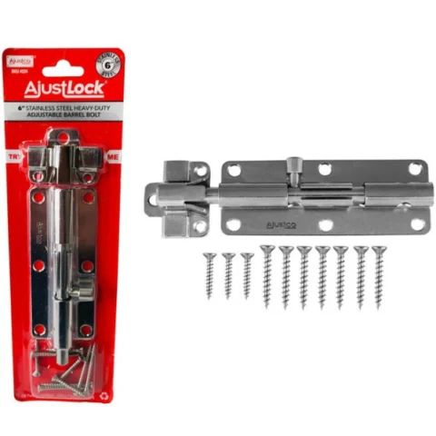 Ajustlock 6" Stainless Steel Heavy Duty Adjustable Barrel Bolt