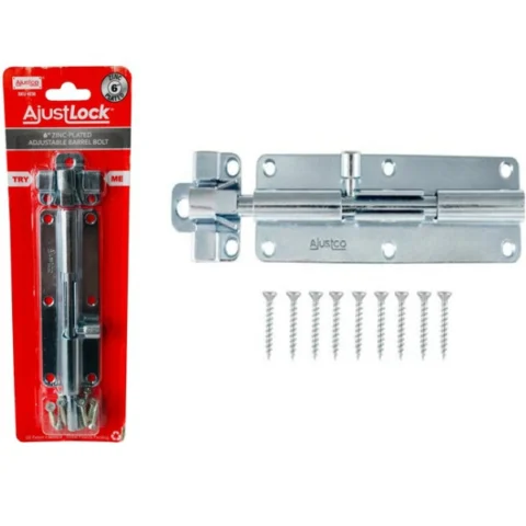 Ajustlock 6" Zinc-Plated Adjustable Barrel Bolt