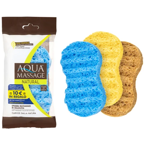 Aqua Cellulose Massage Sponge Assorted Colours