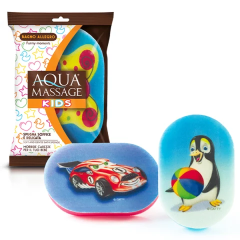 Aqua Kids Printed Gentle Bath Massage Sponge Assorted