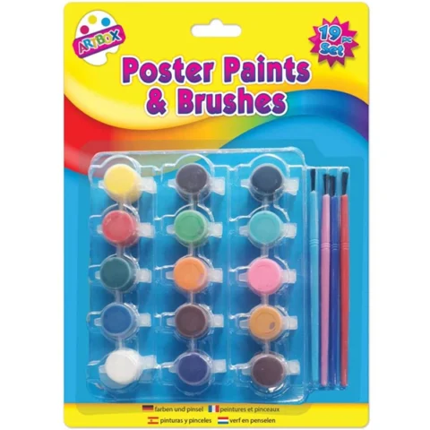 Artbox 15 Poster Paints & Brushes