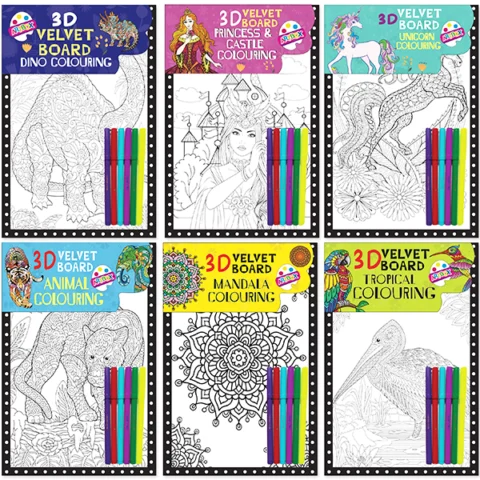Artbox 3D Velvet Board Colouring Set Assorted