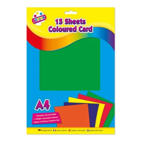 Artbox A4 Assorted Colour Craft Card 15 Sheets