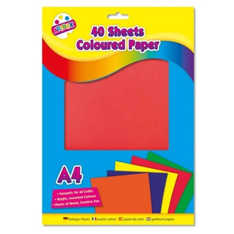 Artbox A4 Assorted Colour Craft Paper 40 Sheets