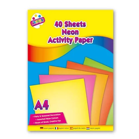 Artbox A4 Assorted Colour Neon Paper 40 Sheets