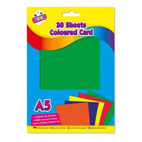 Artbox A5 Assorted Colour Craft Card 30 Sheets