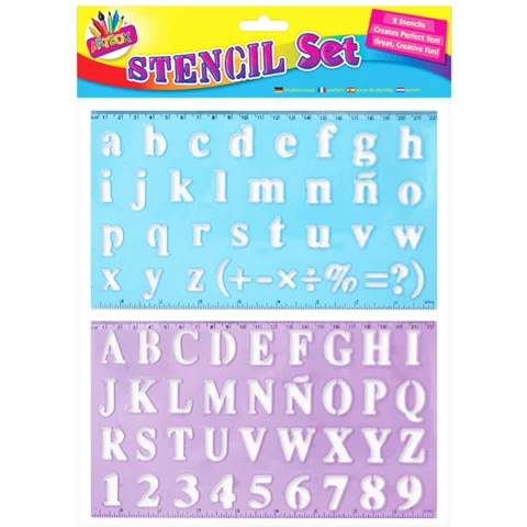 Artbox Alphabet & Numbers Stencil Set 2 Pack