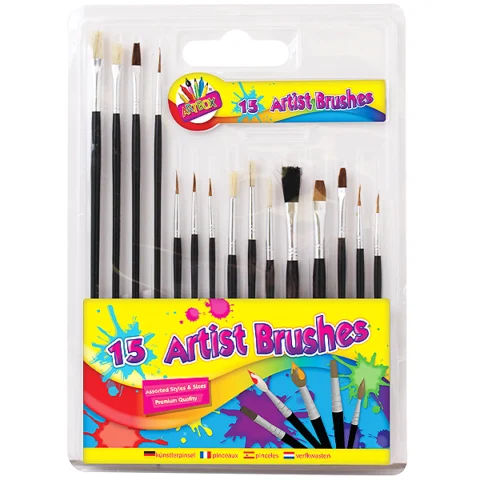 Artbox Assorted Artist Brushes 15 Pack