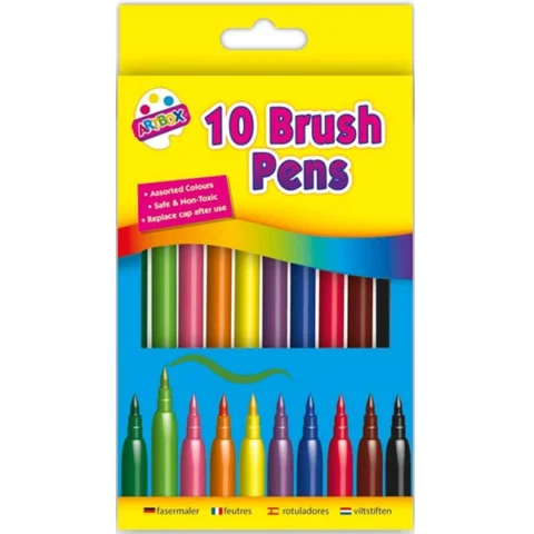 Artbox Assorted Colour Brush Pens 10 Pack