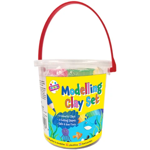 Artbox Assorted Colour Modelling Clay & Cutting Shapes Set 9pc