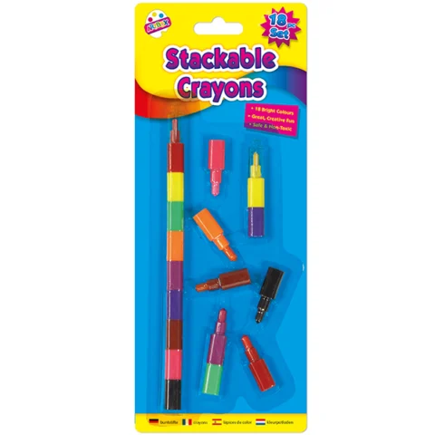 Artbox Assorted Colour Stackable Crayons Set 18 Pack