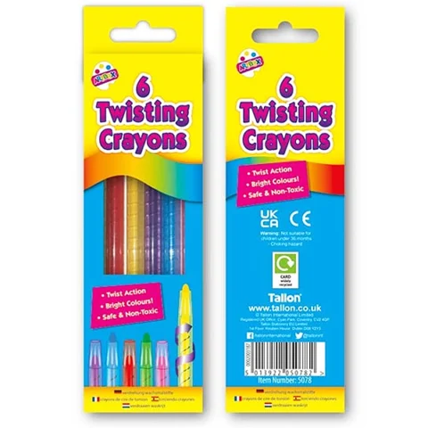 Artbox Assorted Colour Twisting Crayons 6 Pack