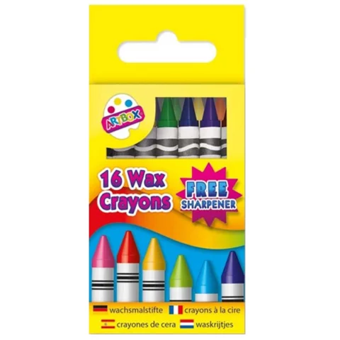 Artbox Assorted Colour Wax Crayons 16 Pack