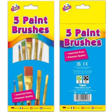 Artbox Assorted Premium Paint Brushes 5 Pack