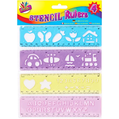 Artbox Assorted Stencil Rulers 4 Pack
