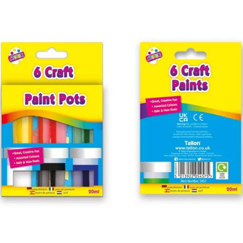 Artbox Craft Paint Pots Assorted Colours 6 Pack