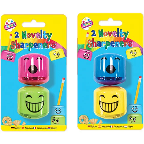 Artbox Funny Face Novelty Pencil Sharpeners 2 Pack Assorted