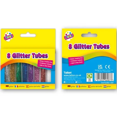 Artbox Glitter Tubes Assorted Colours 8 Pack