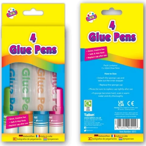 Artbox Glue Pens Assorted 50ml 4 Pack
