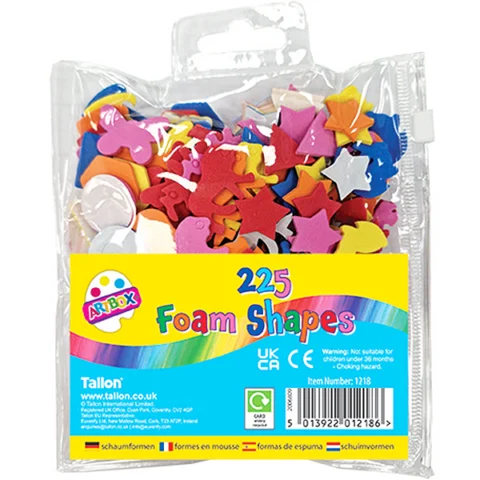 Artbox Mixed Foam Shapes 250 Pack Assorted