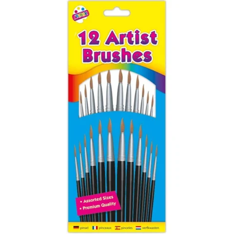 Artbox Natural Artist Brushes Assorted 12 Pack
