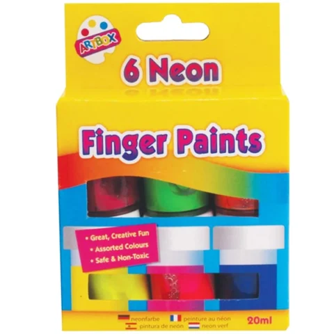 Artbox Neon Finger Paint Pots 6 Pack