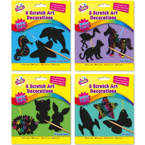 Artbox Scratch Art Decorations 6 Pack Assorted