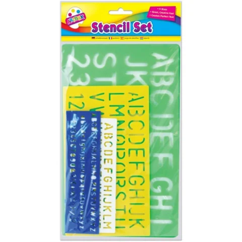 Artbox Stencil Set Assorted Colours 4pc
