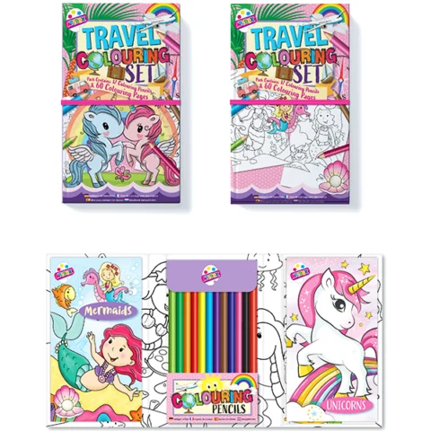Artbox Unicorns & Mermaids Travel Colouring Set Assorted