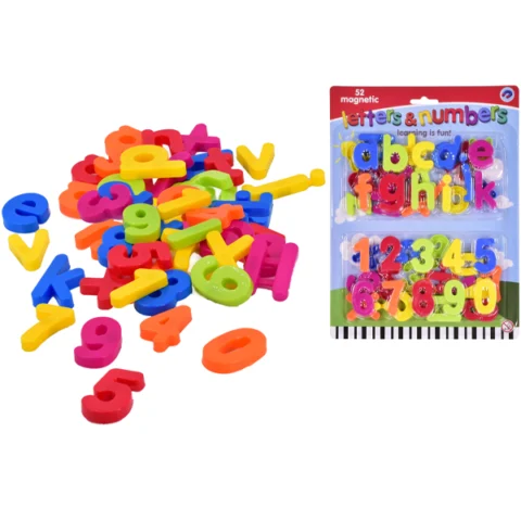 Assorted Colour Magnetic Letters & Numbers 52 Pack