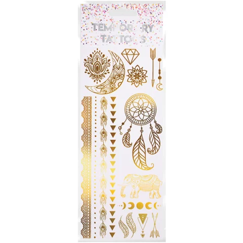 Assorted Metallic Temporary Gold Tattoos