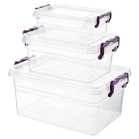 Asude Triple Transparent Storage Container Set Medium 3pc