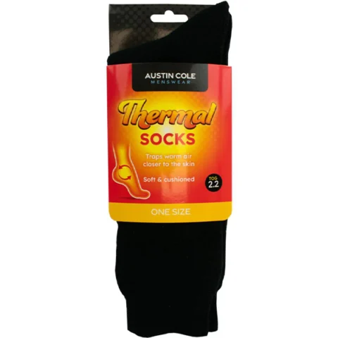 Austin Cole Men's Black Thermal Socks