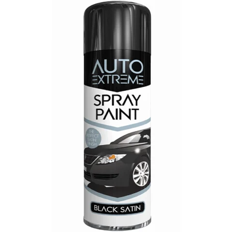 Auto Extreme Automotive Black Satin Spray Paint 250ml