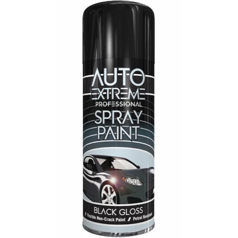 Auto Extreme Professional Black Gloss Spray Paint 400ml