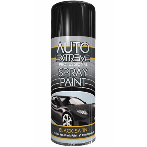 Auto Extreme Professional Black Satin Spray Paint 400ml