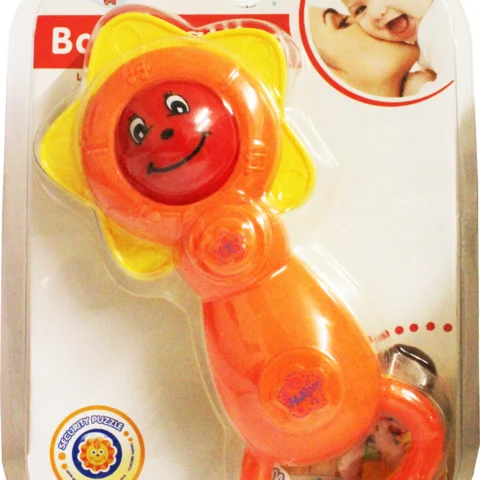 Baby Rattle With Flower Head And Smiley Face Design
