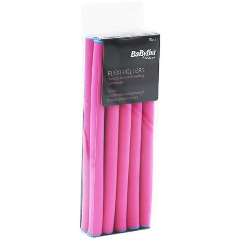 Babyliss 15mm Pink Flexi Hair Rollers 10 Pack