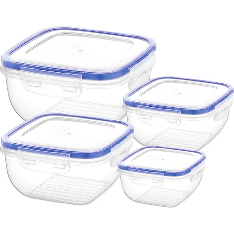 Bager Click & Lock Square Food Storage Container Set 4pc