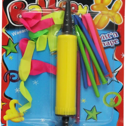 Balloon Magic Twist N Shape 5 Long 10 Small Round Balloons Plus Pump (21.5cm X 15.5cm)