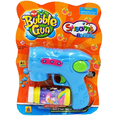 Battery-Operated Bubble Gun With Bubble Solution