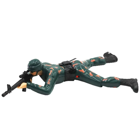 Battery-Operated Crawling Soldier 35cm With Light & Sound