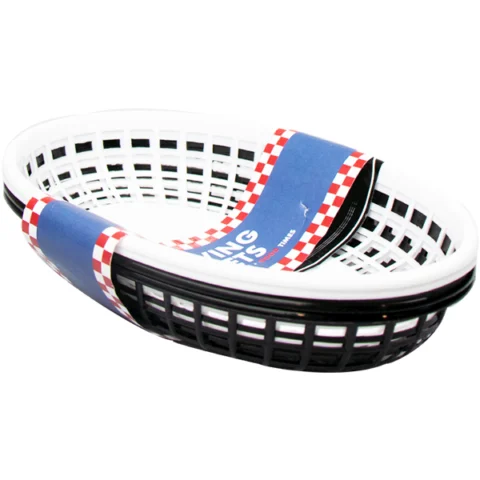 BBQ Assorted Colour Plastic Serving Baskets 4 Pack