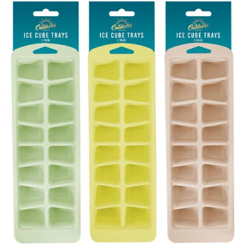 Bello Assorted Colour PP 16-Segment Ice Cube Trays 3 Pack