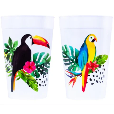 Bello Plastic Aloha Summer Party Cup 300ml 4 Pack Assorted