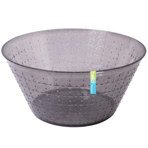 Bello Plastic Grey Glitter Salad Bowl 25cm
