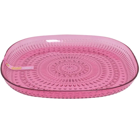 Bello Plastic Pink Aztec Large Plate 25cm
