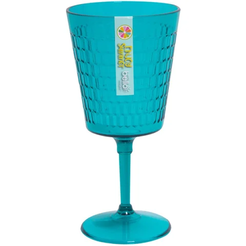 Bello Plastic Teal Honeycomb Wine Goblet 400ml