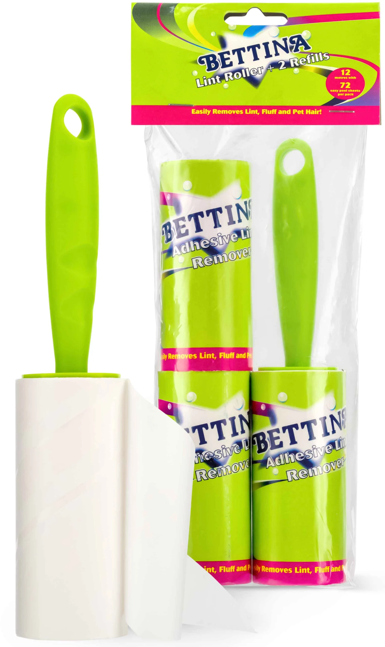 Bettina Adhesive Lint Roller & 2 Refills